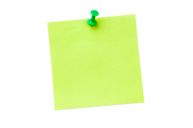 Şeffaf arkaplanlı yeşil notun dijital png çizimi. İzole görüntü, ofis işi ve yazım konsepti.