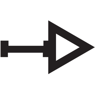 Şeffaf arkaplanda siyah ana hatlı okun dijital png çizimi. Ayrı görüntü, renk, şekil ve tasarım arkaplanı.