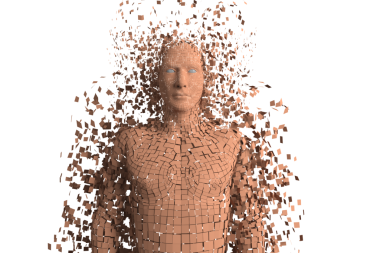 Saydam arka planda dijital insan modelinin dijital png çizimi. İzole görüntü, teknoloji ve anatomi.