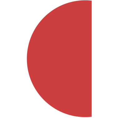 Şeffaf arkaplanda büyük kırmızı yarı dairenin dijital png çizimi. Ayrı resim, tasarım arkaplan, maket.