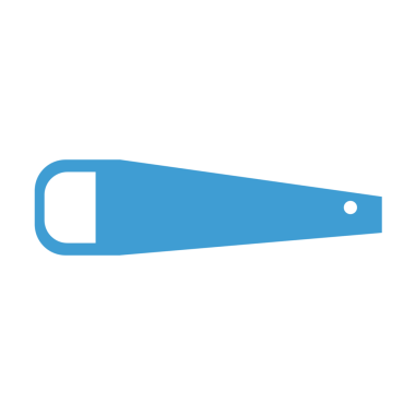 Şeffaf arkaplanda mavi şişe açacağının dijital png çizimi. İzole görüntü, parti aracı ve eğlenmek.