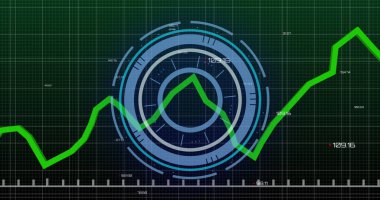Kapsam taraması ve finansal veri işleme görüntüsü. Küresel bağlantılar, iş, finans, hesaplama ve veri işleme kavramı dijital olarak oluşturuldu.