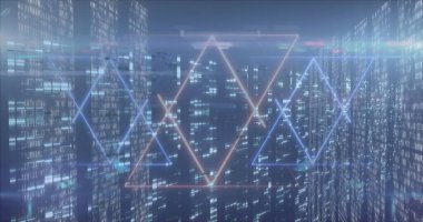 Parlayan bilgisayar devre kartının üzerinde veri işleme resmi. Küresel finans teknolojisi ve dijital arayüz konsepti dijital olarak oluşturulmuş görüntü.