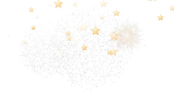 Immagine Stelle Che Cadono Fuochi Artificio Sfondo Bianco Natale Celebrazione Immagini Stock Royalty Free