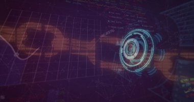 Siyah arkaplan üzerindeki veri işleme alanının görüntüsü. Küresel teknoloji, çevrimiçi güvenlik ve dijital arayüz kavramı dijital olarak oluşturulmuş görüntü.