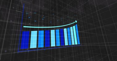 Izgara ağı üzerinden istatistiksel veri işleme resmi. İş veri teknolojisi kavramı