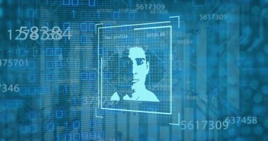 Veri işleme üzerinden dijital arayüzün resmi. Küresel bilim, bağlantılar, veri işleme ve dijital arayüz kavramı dijital olarak oluşturuldu.