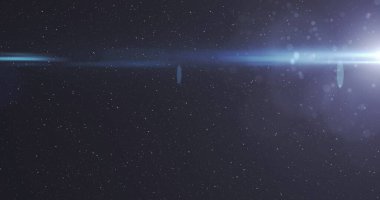 Gece gökyüzünde parlayan yıldızların görüntüsü. renk, hareket ve enerji arkaplan kavramı, dijital olarak oluşturulmuş görüntü.