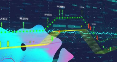 Finansal veri işleme ve istatistiklerin resmi. Küresel iş, finans, hesaplama ve veri işleme kavramı dijital olarak oluşturulmuş görüntü.