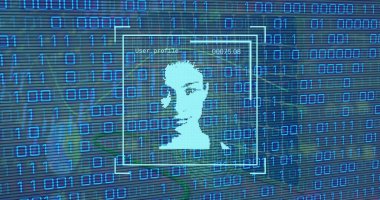 Veri işleme üzerinden dijital arayüzün resmi. Küresel bilim, bağlantılar, veri işleme ve dijital arayüz kavramı dijital olarak oluşturuldu.