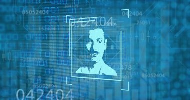 Veri işleme üzerinden dijital arayüzün resmi. Küresel bilim, bağlantılar, veri işleme ve dijital arayüz kavramı dijital olarak oluşturuldu.