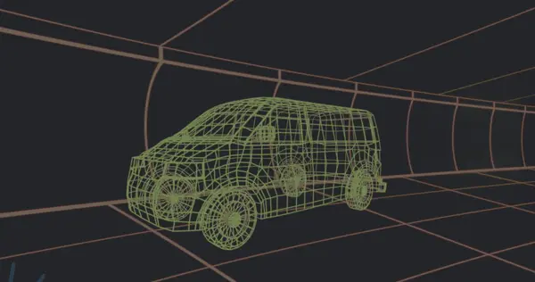 Εικόνα Της Πτώσης Εικονίδια Αυτοκίνητο Μοντέλο Πάνω Από Πλέγμα Μαύρο Εικόνα Αρχείου