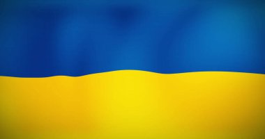 Blue and yellow ukrainian flag blending smoothly in wavy pattern. Abstract design evoking a sense of calm and simplicity, perfect for peaceful decor clipart