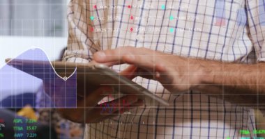 Depodaki finansal veri işleme görüntüsü. İş geliştirme ve üretkenlik kavramı dijital olarak oluşturulmuş görüntü.