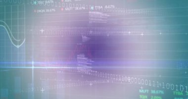 Soyut arkaplan üzerinden işlem panoları, grafikler, ikili kodlar ve bilgisayar dili görüntüsü. Dijital olarak üretilmiş, hologram, illüstrasyon, rapor, borsa, iş dünyası, kodlama, teknoloji.