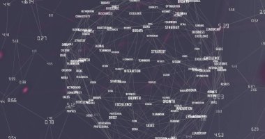 Bilgisayar sunucuları üzerinden veri işleme resmi. küresel hesaplama, dijital arayüz ve dijital olarak oluşturulmuş görüntü veri işleme kavramı.