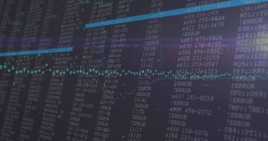 Dijital veri işleme ve ekran görüntüsü. Küresel iş, finans, hesaplama ve veri işleme kavramı dijital olarak oluşturulmuş görüntü.