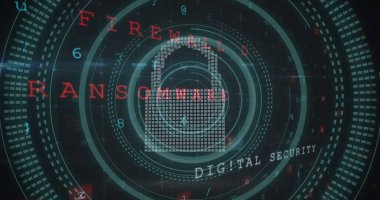 Siber güvenlik veri işlemesine karşı güvenlik kilidi simgesi görüntüsü. siber güvenlik ve iş teknolojisi kavramı