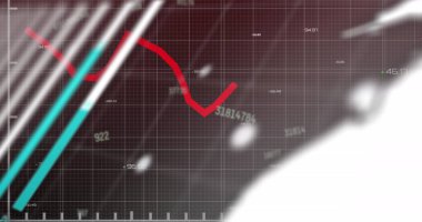 İstatistiksel veri işleme resmi ve siyah arkaplana karşı çoklu değişen sayılar. Bilgisayar arayüzü ve iş veri teknolojisi kavramı
