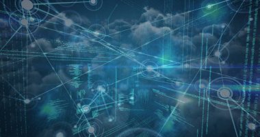 Fonda Bilimsel Bileşik Kodlama metni ile soyut ağın görüntüsü birleştirildi