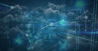 Fonda Bilimsel Bileşik Kodlama metni ile soyut ağın görüntüsü birleştirildi