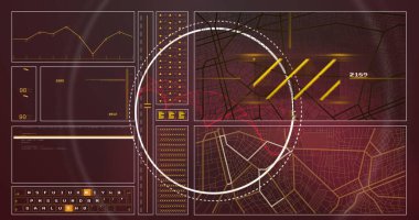 Kapsam taraması ve veri işleme görüntüsü. Küresel bilim, araştırma, hesaplama ve veri işleme kavramı dijital olarak oluşturulmuş görüntü.
