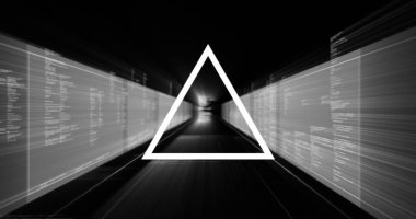 Bilgisayar sunucuları üzerinden veri işleme resmi. Küresel iş, finans, hesaplama ve veri işleme kavramı dijital olarak oluşturulmuş görüntü.