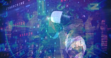 Artırılmış Gerçeklik 'i kullanan Bilim Kompozisyonu' nun dijital bileşimi ve soyut fotoğraf.