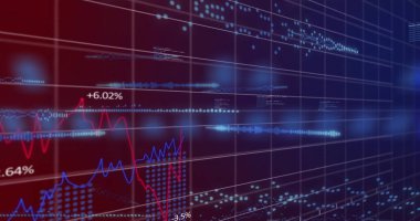 Programlama dili ve ızgara deseninde birden fazla grafik olan ses dalgalarının görüntüsü. Dijital olarak üretilmiş, çoklu pozlama, iş, rapor, kodlama, veri işleme ve teknoloji kavramı.