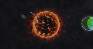 Dünya üzerinde veri işleme görüntüsü. Dijital olarak oluşturulmuş küresel bağlantılar, hesaplama ve veri işleme kavramı.