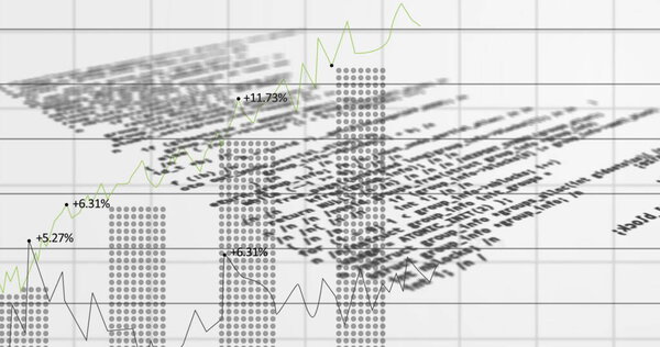 Image of financial data processing. global business, finances, digital interface and connections concept digitally generated image.