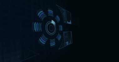 QR kodunun dijital arayüz üzerindeki resmi, boşluğu kopyala. küresel veri işleme, teknoloji ve bağlantılar konsepti dijital olarak oluşturuldu