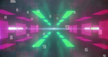 Dijital tünel üzerinde düşen sayıların görüntüsü, boşluğu kopyala. küresel veri işleme, teknoloji ve bağlantılar konsepti dijital olarak oluşturuldu