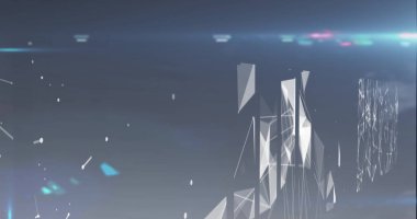 Siyah arkaplan üzerindeki şekillerin resmi, boşluğu kopyala. küresel iş ve dijital arayüz kavramı dijital olarak oluşturulmuş görüntü