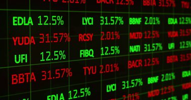 Mali verilerle birlikte borsa görüntüsü. finans, ekonomi ve teknoloji konsepti dijital olarak oluşturulmuş görüntü.