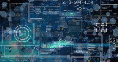 Entegre devre üzerindeki veri işleme ve bağlantı ağlarının resmi. Küresel bağlantılar ve veri işleme kavramı dijital olarak oluşturulmuş resim.