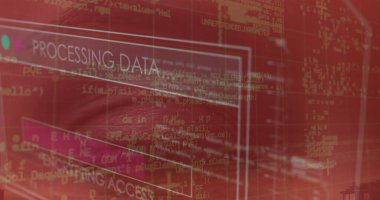 Bir kadın gözünün kapatılmasıyla veri işleme arayüzünün görüntüsü. Siber güvenlik ve iş arayüzü teknolojisi kavramı