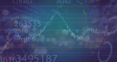 İstatistikler üzerinden finansal veri işleme resmi. Küresel iş, finans, hesaplama ve veri işleme kavramı dijital olarak oluşturulmuş görüntü.
