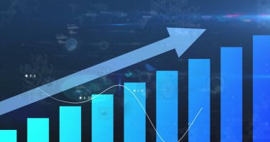 Çoklu yuvarlak tarayıcı, tarayıcı ve ekran ve dijital görüntüye karşı istatistiksel veri işleme. bilgisayar arayüzü ve teknoloji kavramı