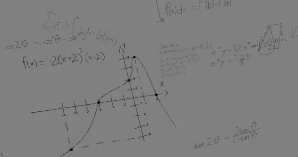 stock image Digital image of mathematical equations and formulas floating against grey background. school and education concept