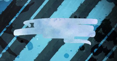 Siyah arkaplandaki çizgilerin üzerinde kopyalama alanı olan mavi şekilli resim. Soyut arkaplan, şablon ve hareket kavramı dijital olarak oluşturuldu.