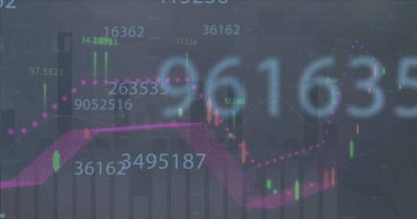 İstatistikler üzerinden finansal veri işleme resmi. Küresel iş, finans, hesaplama ve veri işleme kavramı dijital olarak oluşturulmuş görüntü.