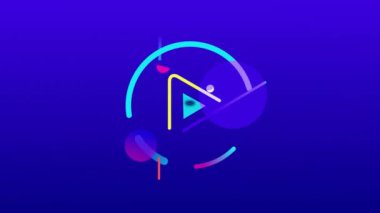 Neon desenli arkaplan üzerinden teşekkür mesajı animasyonu. Küresel video oyunu, dijital arayüz, iletişim, bilgisayar ve veri işleme kavramı dijital olarak oluşturuldu.