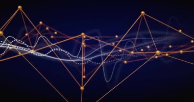 Arjantin bayrağı üzerinde finansal veri işleme animasyonu. Küresel iş, finans, bilgisayar ve dijital arayüz kavramı dijital olarak oluşturulmuş video.