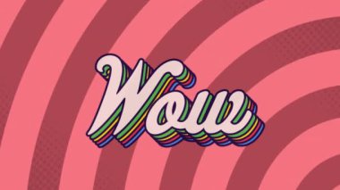 Pembe desenli arka planda gökkuşağının animasyonu. Küresel sosyal medya, dijital arayüz, iletişim, hesaplama ve veri işleme kavramı dijital olarak oluşturulmuş video.