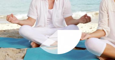Sahilde meditasyon yapan insanların turta çizelgesi. Meditasyon, sükunet, grafikler, sağIık, farkındalık, rahatlama