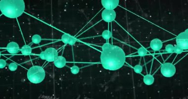 Siyah arka planda bağlantı ağının ve veri işleme ağının animasyonu. Sosyal medya, teknoloji ve dijital arayüz kavramı dijital olarak oluşturulmuş video.