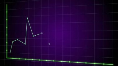 Karanlık arka planda finansal veri işleme animasyonu. Küresel finans, iş, bağlantılar, hesaplama ve veri işleme kavramı dijital olarak oluşturulmuş video.