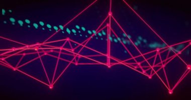 DNA ipliği üzerinde dijital veri işleme animasyonu. Küresel bilim, bağlantılar, hesaplama ve veri işleme kavramı dijital olarak oluşturulmuş video.