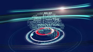 Mavi arkaplanda tarama yapan metinlerle beyin animasyonu. Küresel teknoloji, hesaplama, bağlantılar ve dijital arayüz konsepti dijital olarak oluşturulmuş video.